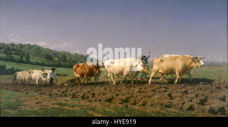 Rosa Bonheur   Ploughing in Nevers   Google Art Project Stock Photo