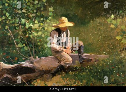 Winslow Homer The whittling boy Stock Photo - Alamy