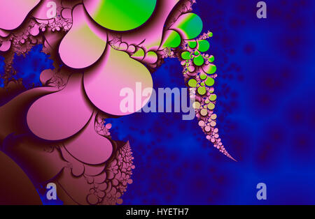 Modified mandelbrot set with power increasing per iteration then fluctuating. Stock Photo