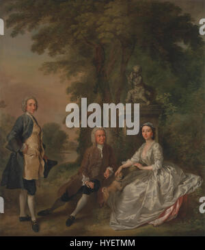 Francis Hayman   Jonathan Tyers, with His Daughter Elizabeth, and Her Husband John Wood   Google Art Project Stock Photo