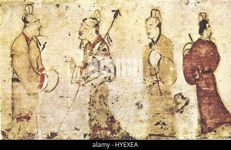 Gentlemen in conversation, Eastern Han Dynasty Stock Photo