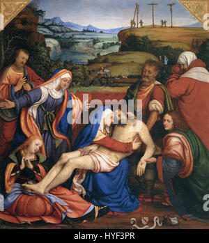 Detail of Lamentation over the Dead Christ (c.1500) by Giovanni Bellini ...