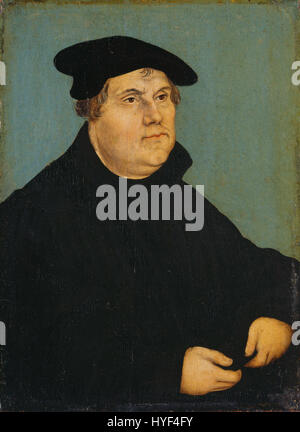 Lucas Cranach (I)   Bildnis Martin Luthers 1543 (Kassel) Stock Photo