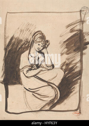 George Romney - Sketch for the Portrait of a Lady Stock Photo - Alamy