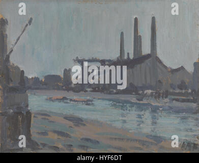 Hercules Brabazon Brabazon   Landscape with Industrial Buildings by a River   Google Art Project Stock Photo