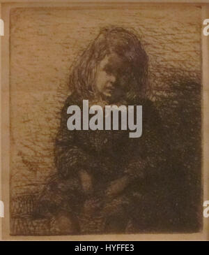 'Little Arthur' by James McNeill Whistler, 1858, etching, Honolulu Museum of Art Stock Photo