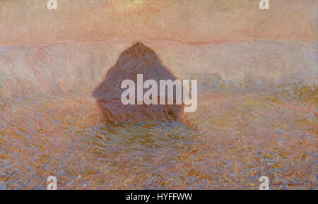 Claude Monet   Grainstack, Sun in the Mist   Google Art Project Stock Photo