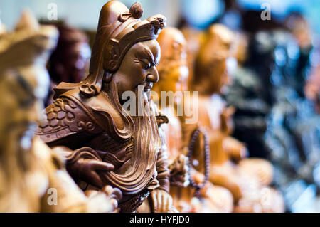Buddhist figures, Chinese art and statuary shop, Guiyang Street, Wanhua, Taipei, Taiwan Stock Photo