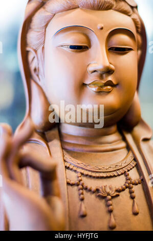 Buddhist figure, Chinese art and statuary shop, Guiyang Street, Wanhua, Taipei, Taiwan Stock Photo