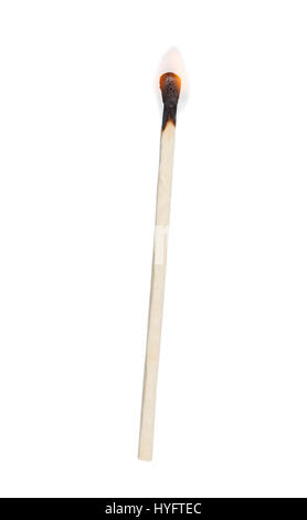 Burning match isolated on white background Stock Photo