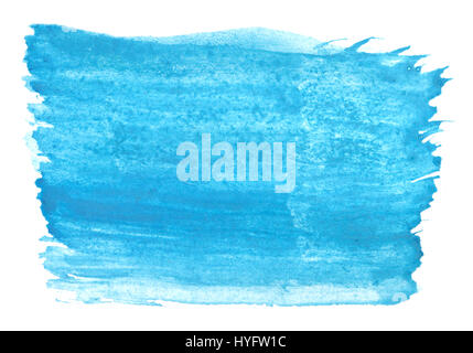 blue watercolor stroke isolated on white Stock Photo