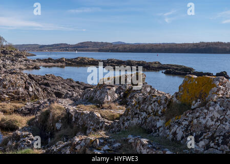 Coastline looking toward Kirkcudbright, South West Scotland Stock Photo