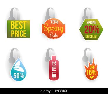Vector wobbler set with advertising sale text. Stock Vector