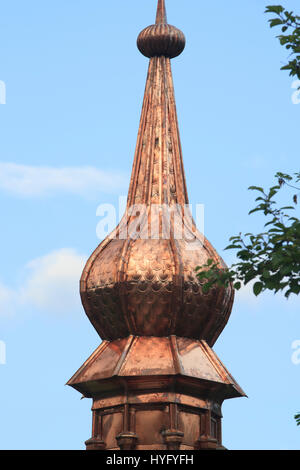 France, Haute-Savoie (74), Sixt, le Mont, la chapelle du Mont, clocher en cuivre // France, Haute Savoie, Sixt, le Mont, chapel of Mont, copper bell t Stock Photo