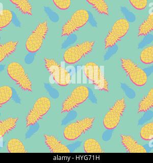 Modern stylized pineapples seamless pattern Stock Vector