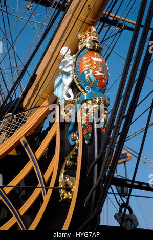 Figurehead of Nelson's famous flagship, HMS Victory, Historic Dockyard ...