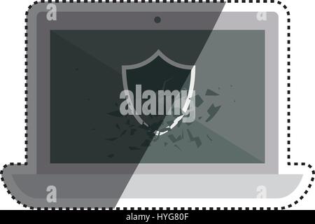 computer broken security Stock Vector