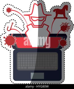 pc laptop malware Stock Vector