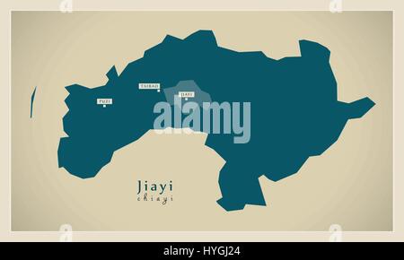 Modern Map - Jiayi TW Stock Vector