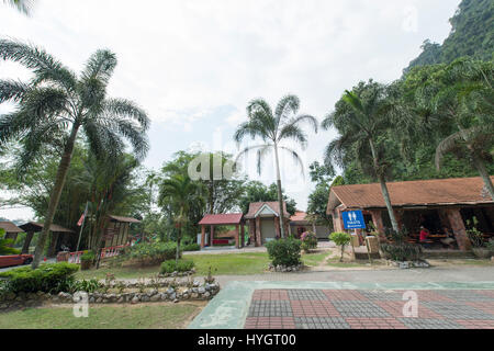 Landscape view outside the Tempurung Cave Located in Gopeng, about 24km south of the capital city of Ipoh in Perak. Stock Photo
