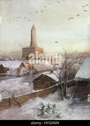 Sukharev Tower in Moscow (Savrasov, 1872) Stock Photo