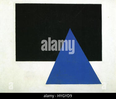 Suprematism with Blue Triangle and Black Square Stock Photo