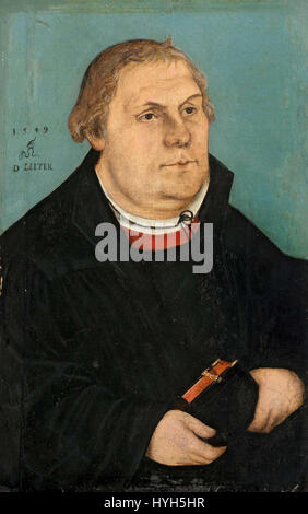 Lucas Cranach (II)   Bildnis Martin Luthers (1549) Stock Photo