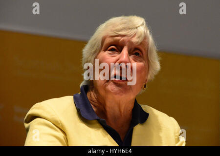 Iconic Liberal Democrat party figure Baroness Shirley Williams speaking at a Scottish Liberal Democrat party rally in Edinburgh a week before the Scottish independence referendum Stock Photo