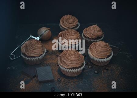 Chocolate Coffee Mocca Cupcake Stock Photo