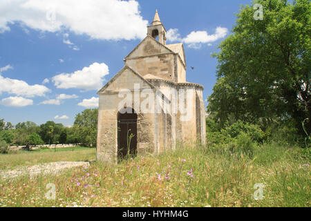 France, Bouches du Rhone, Arles, Montmajour, chapel St Croix near Abbey Montmajour Stock Photo