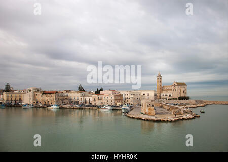 View of the Cathedral, and port, Trani, Puglia, Italy, Europe Stock Photo