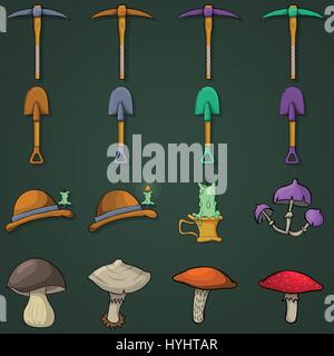 game items. flat illustration Stock Vector