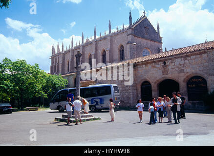 Group of tourists at the Cartuja of Miraflores. Burgos, Castilla Leon, Spain. Stock Photo