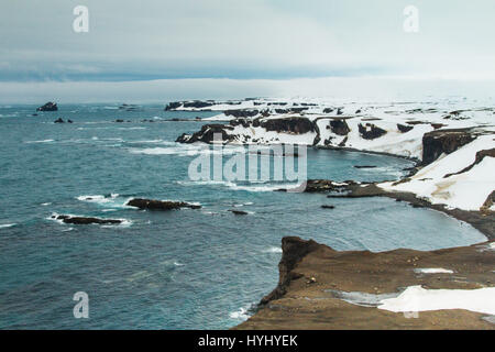 Rocks and rocky outcrops off King George Island, Antarctic Peninsula, Antarctica Stock Photo