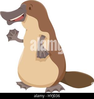 Cartoon Illustration of Cute Platypus Animal Character Stock Vector