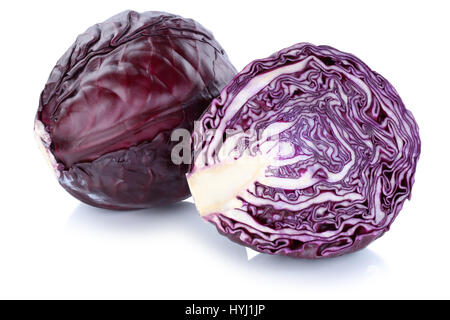 Red cabbage sliced fresh vegetable isolated on a white background Stock Photo