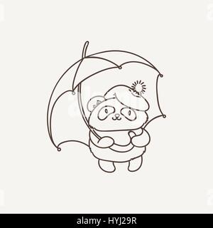 cute bear panda with umbrella character vector illustration design Stock  Vector Image & Art - Alamy