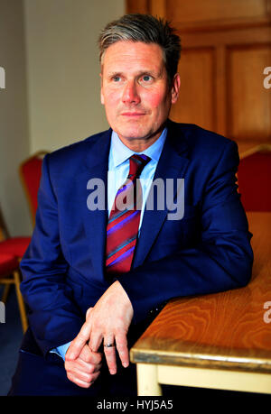 Gloucester, UK. 4th April, 2017. Gloucester England. Sir Keir Starmer m.p. Labour leader, launches, at The Guildhall Gloucester.. Credit: charlie bryan/Alamy Live News Stock Photo