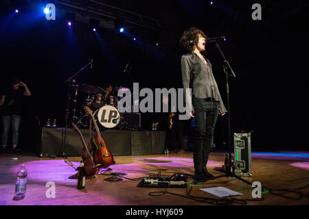 Milan Italy. 03th April 2017. The American singer-songwriter Laura Pergolizzi better known on stage as LP performs live at Alcatraz during the 'European Tour 2017' Credit: Rodolfo Sassano/Alamy Live News Stock Photo