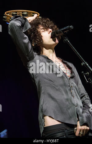 Milan Italy. 03th April 2017. The American singer-songwriter Laura Pergolizzi better known on stage as LP performs live at Alcatraz during the 'European Tour 2017' Credit: Rodolfo Sassano/Alamy Live News Stock Photo