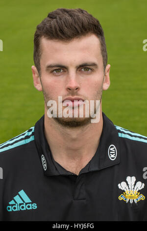 Surrey, UK. 4th Apr, 2017. Dominic Sibley, Surrey County Cricket. David Rowe/ Alamy Live News Stock Photo