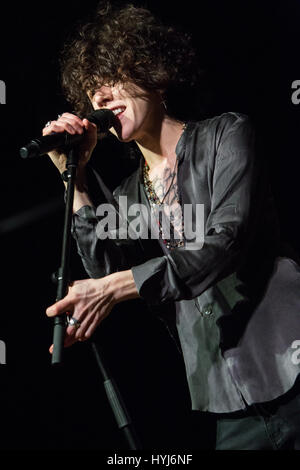 Milan Italy. 03th April 2017. The American singer-songwriter Laura Pergolizzi better known on stage as LP performs live at Alcatraz during the 'European Tour 2017' Credit: Rodolfo Sassano/Alamy Live News Stock Photo