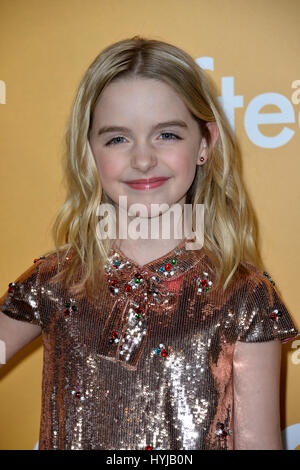 Los Angeles, USA. 04th Apr, 2017. LOS ANGELES, CA - APRIL 4, 2017: Actress McKenna Grace at the premiere for 'Gifted' at The Grove. Picture Credit: Sarah Stewart/Alamy Live News Stock Photo