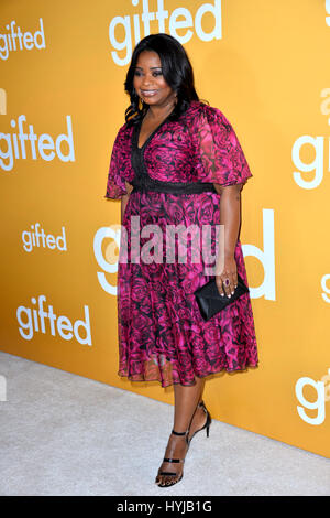 Los Angeles, USA. 04th Apr, 2017. LOS ANGELES, CA - APRIL 4, 2017: Actress Octavia Spencer at the premiere for 'Gifted' at The Grove. Picture Credit: Sarah Stewart/Alamy Live News Stock Photo