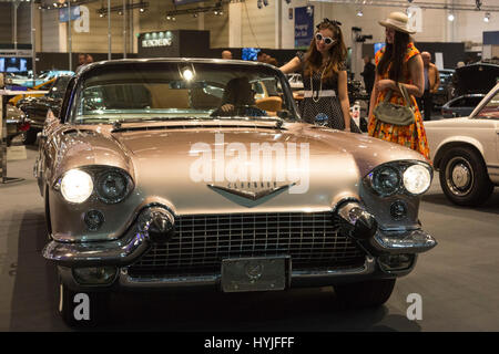 Essen, Germany. 5th Apr, 2017. A 1957 Cadillac Eldorado Brougham. Press preview of the 29th Techno-Classica motor show in Essen, show for vintage, classic and prestige cars and motor sports. The motor show runs from 5 to 9 April 2017. Credit: OnTheRoad/Alamy Live News Stock Photo