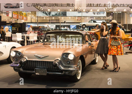 Essen, Germany. 5th Apr, 2017. A 1957 Cadillac Eldorado Brougham. Press preview of the 29th Techno-Classica motor show in Essen, show for vintage, classic and prestige cars and motor sports. The motor show runs from 5 to 9 April 2017. Credit: OnTheRoad/Alamy Live News Stock Photo