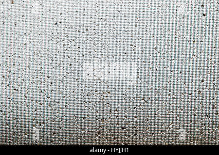 Close-ups of raindrops on a window glass & screen Stock Photo