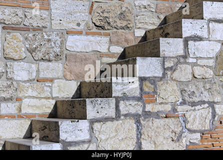 Castle fort side of the stone steps. Stock Photo
