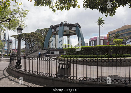 Central park with kiosk in San Jose, Costa Rica Stock Photo