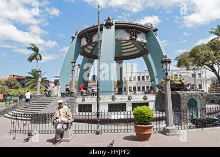 Central park with kiosk in San Jose, Costa Rica Stock Photo